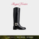 Tres Vivier饰扣皮靴长靴 Vivier RV女鞋 新年礼物 Roger