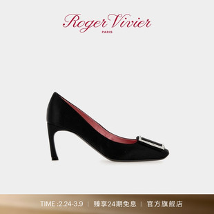 【礼物】Roger Vivier/新品RV女鞋Trompette饰扣高跟鞋