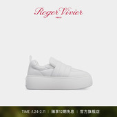 新年礼物 Viv Roger Vivier RV女鞋 Up皮革休闲小白鞋 面包鞋