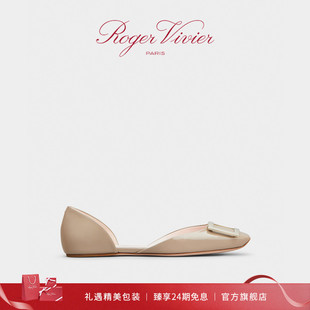 24期免息 Vivier Roger RV女鞋 Trompette真皮方头芭蕾舞鞋