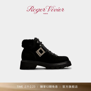 【礼物】Roger Vivier/2025秋冬RV女鞋Viv Rangers皮革短靴