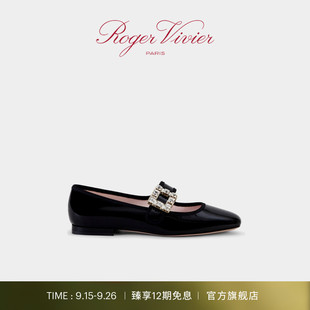Babies钻扣芭蕾舞平底漆皮单鞋 RV女鞋 Vivier Roger