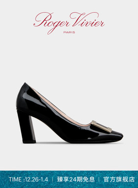【新年礼物】Roger Vivier/RV女鞋Belle Vivier金属扣漆皮高跟鞋