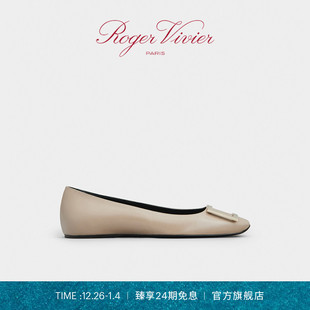 24期免息 Trompette方扣单鞋 Roger RV女鞋 平底芭蕾舞鞋 Vivier