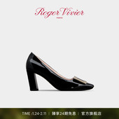 Belle Vivier金属扣漆皮高跟鞋 Vivier RV女鞋 新年礼物 Roger