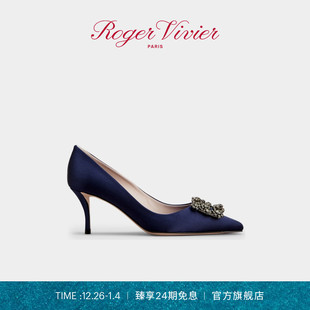 24期免息 RV女鞋 Roger 新品 Efflorescence饰扣高跟婚鞋 Vivier