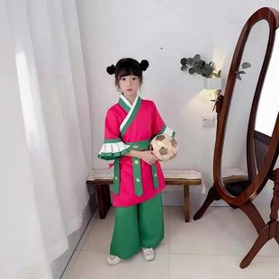 儿童群舞蹴鞠舞蹈服装演出服元旦汉服女童宋朝仕女图舞蹈服表演服