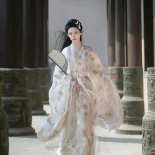 清冷系汉服女成人古风晋制襦裙女魏晋风直裾扎染古装 春夏