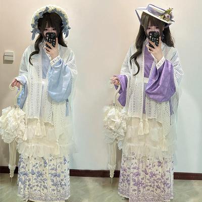 挽汐阁原创汉洋折衷明制汉服女交领琵琶袖马面裙洛丽塔罩裙套装春