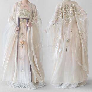 荟萃阁原创汉服女唐制超仙诃子裙重工刺绣一片式齐胸套