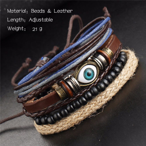 men'sVintageleatherbeaded