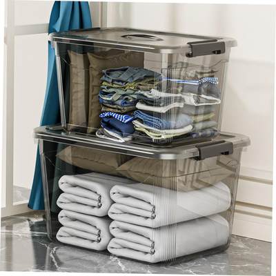 Transparent plastic storage large clothes arrangement box