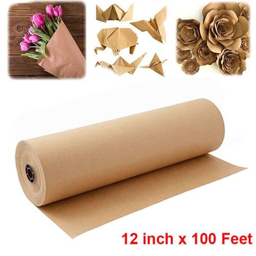 30 Meters Brown Kraft Wrapping Paper Roll For Wedding
