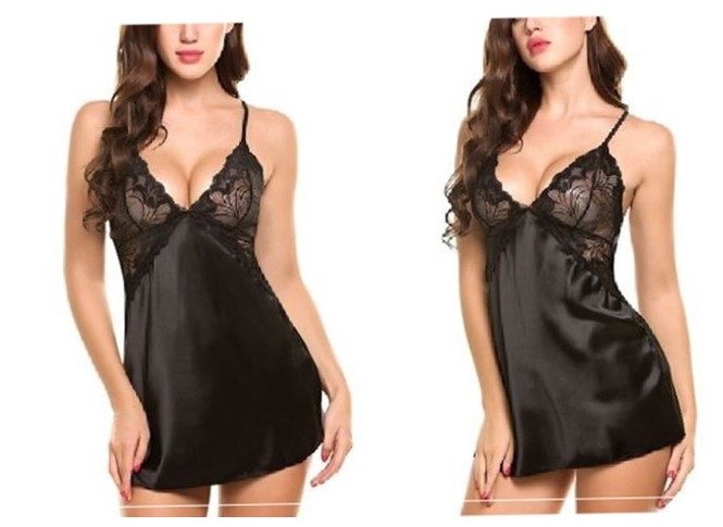 Explosion models underwear lace satin strap pajamas