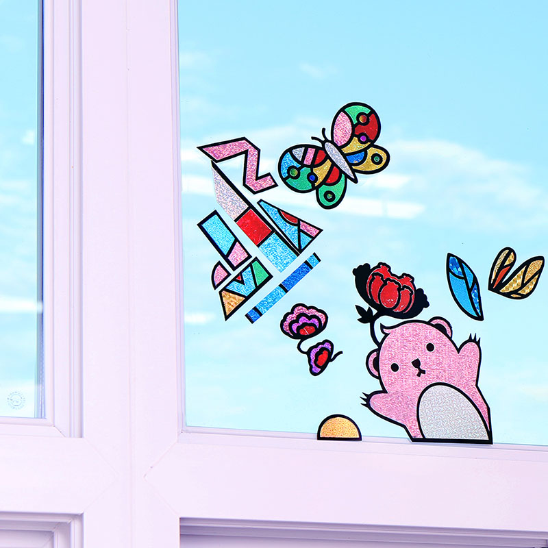 幼儿园炫彩创意镭射贴纸厂家直销