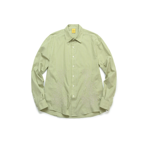 ESOTERIC喜行乐银线刺绣格纹长袖衬衫SILVER THREAD PLAID SHIRT