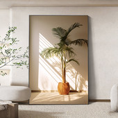 光影植物客厅装 挂画 饰画北欧静物系沙发背景壁画走廊过道竖版