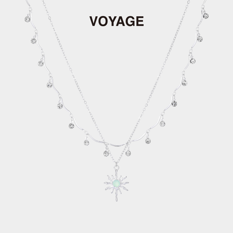 星芒双层叠戴海边项链女