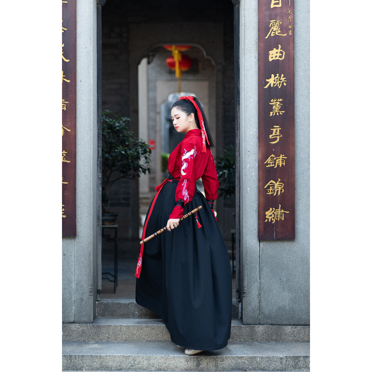 汉服出租情侣男女同款仙鹤武侠风