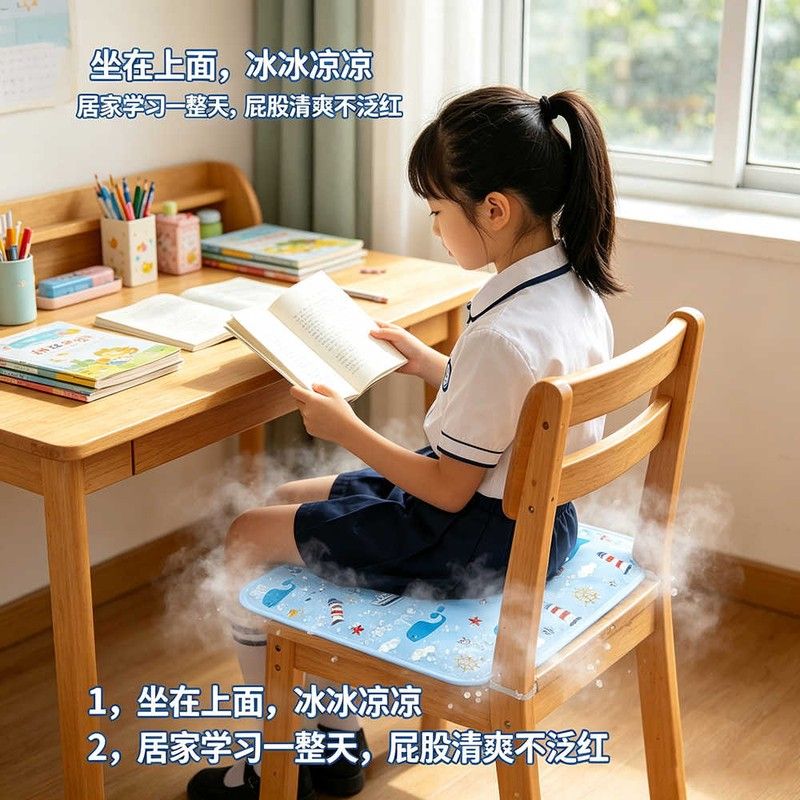 儿童车载座椅冰垫夏季小学生接送车用冰凉垫透气冰丝汽车坐垫神器