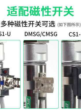 不锈钢迷你气缸气动平尾MA16/20/25-20x30X40X60*75X100X120S-U