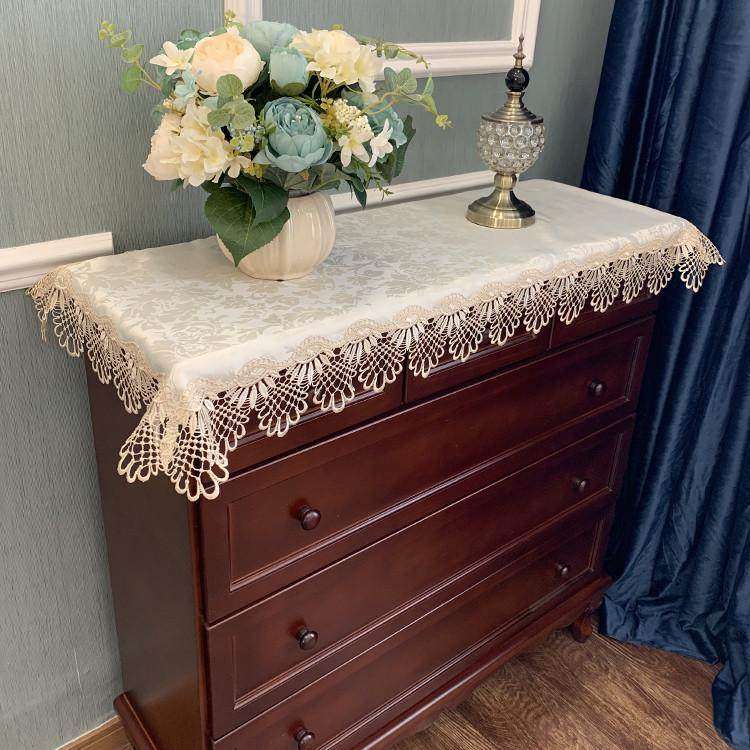 欧式五斗柜蕾丝盖布鞋柜防尘布罩餐边柜盖巾长方形电视柜桌布布艺,居家布艺,万能盖巾,淘宝优惠券,粉丝福利购,淘宝优惠卷