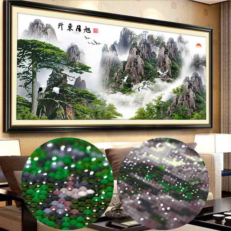 旭日东升钻石画2025新款风景山水画满钻十字绣钻石绣客厅大幅贴钻