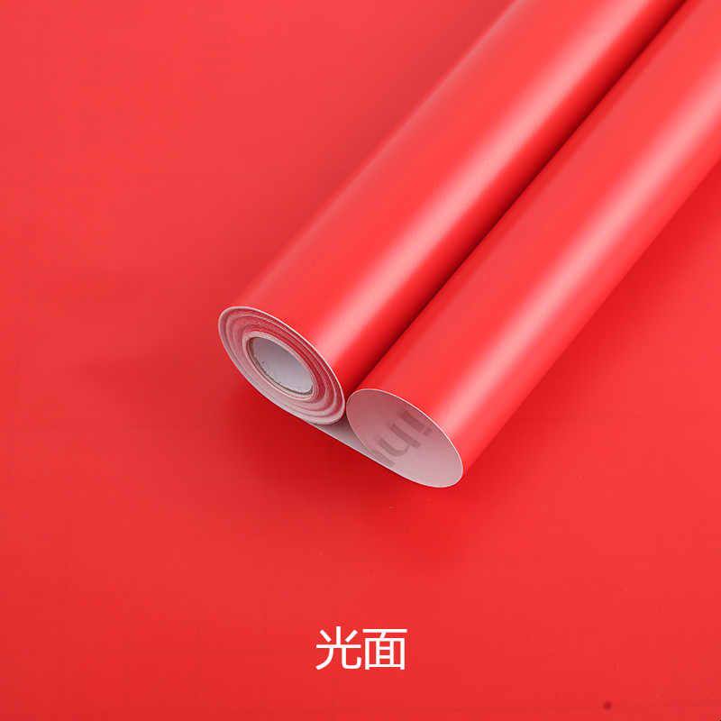 PVC自粘植绒纯色墙纸 贴纸壁纸背景布家具翻新不干胶背胶绒面红色