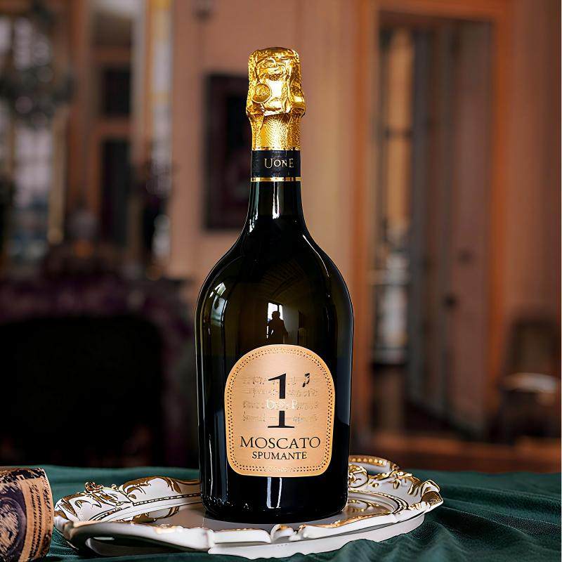 唯意一号鎏金起泡酒UONE莫斯卡托甜型意大利进口起泡酒750ml