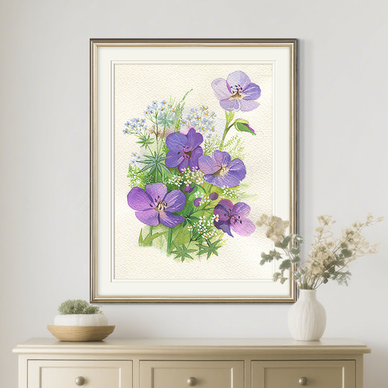 入户玄关简美现代装饰画法式轻奢花卉餐厅挂画过道楼梯间艺术壁画图片