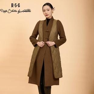 郭培成衣品牌精品系列新中式老钱风偏襟羽绒大衣