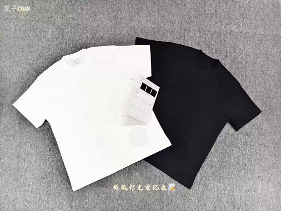 【Heritage Single Stitch】JJJJound Style Minimalist Black & White Tee, Loose Fit, Summer Essential with Small Crew Neck