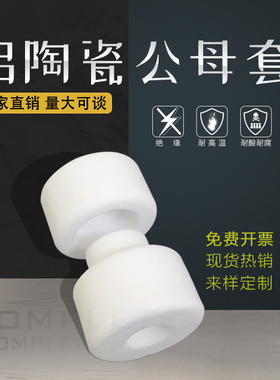 氧化铝陶瓷凹凸瓷珠 绝缘子公母垫片 耐高温T型陶瓷管 垫圈10片装