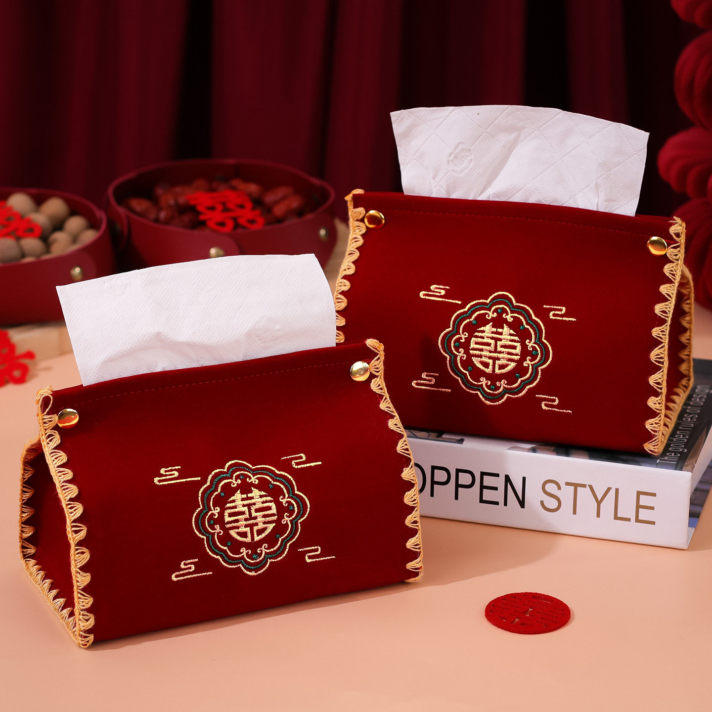 喜庆结婚纸巾盒客厅婚房布置套装抽纸盒摆件婚礼装饰婚庆用品大全,节庆用品/礼品,婚房装扮用品,淘宝优惠券,粉丝福利购,淘宝优惠卷