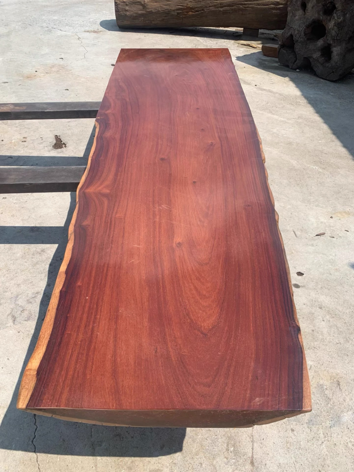 缅甸花梨木大板桌平板大果紫檀茶桌茶几老料长260宽60-78厚7.8cm