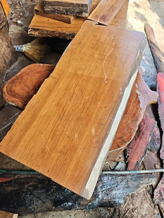 缅甸柚木板实木面板原木板料平板茶盘板干泡台料长75宽33厚4.5cm