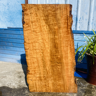 缅甸柚木瓦城料干泡台平板水波纹虎皮纹茶桌茶几长124宽65-69厚5