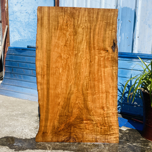 缅甸柚木瓦城料干泡台平板大板桌吧台茶桌茶几长127宽70-77厚4cm