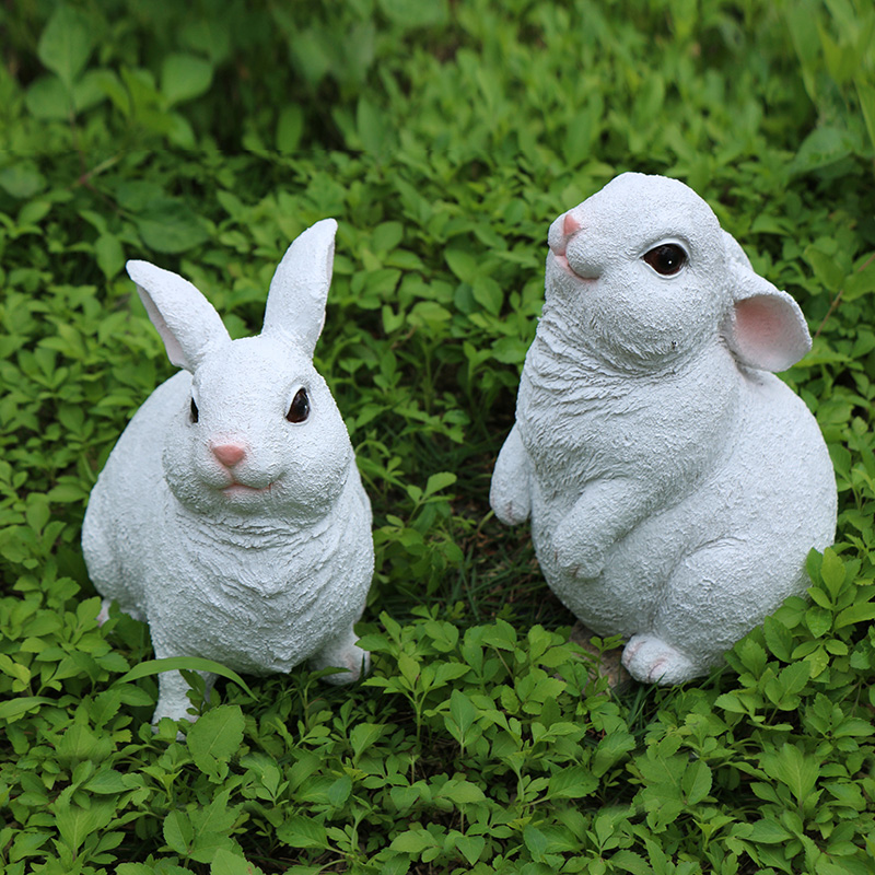 可爱仿真动物兔子摆件户外庭院装饰品花盆吊件阳台花园假山造景