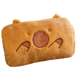 网红水豚暖手抱枕办公室卡皮巴拉可插手捂午睡枕头学生暖手神器冬