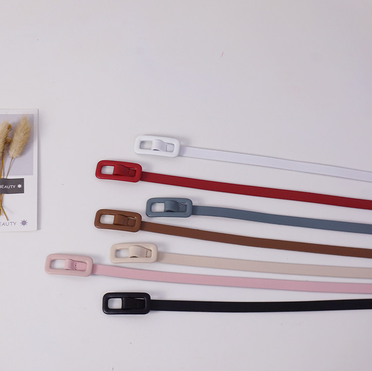 韩国ins风时尚百搭多色纯牛皮细腰带装饰配裙子连衣裙女真皮皮带