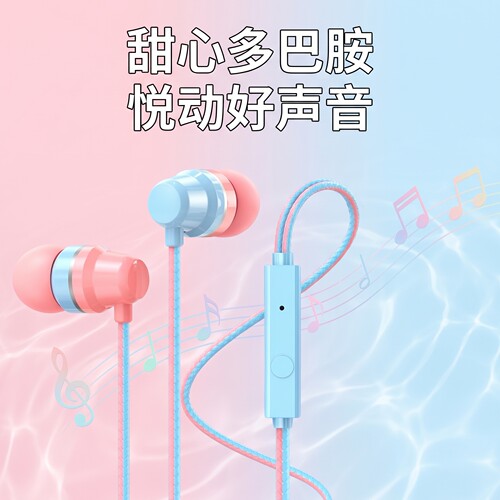 有线耳机typec接口圆孔入耳式重低音适用于vivo华为OPPO小米手机