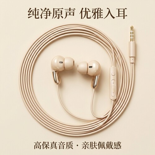 type-c圆头重低音入耳式通用耳机适用红米vivoPPO有线耳机高音质