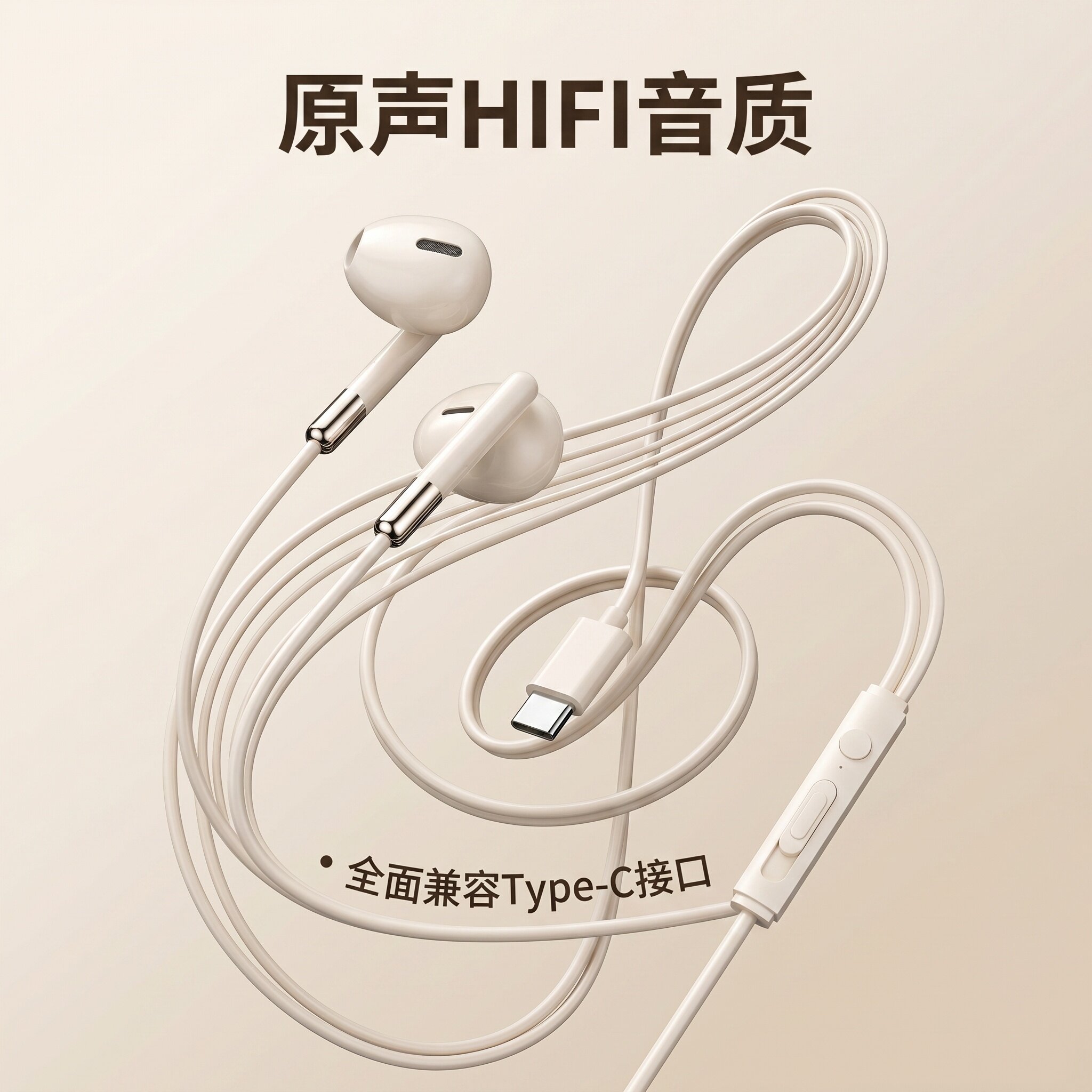 耳机有线适用于华为小米安卓通用耳塞TypeC入耳式游戏K歌线控带麦