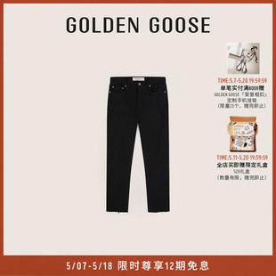 明星同款 Golden Goose 长裤 男装 黑色休闲紧身牛仔裤