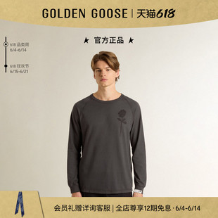 Golden Goose男士Journey系列黑色印花长袖卫衣GGDB