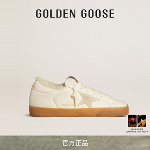 Golden Super Star加絨襯里白色休閑臟臟鞋 GGDB Goose女鞋