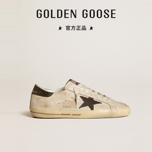 Golden Goose男鞋Super-Star黑色牛仔布星星运动鞋GGDB