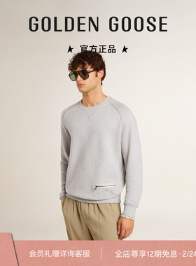 【明星同款】Golden Goose男款JOURNEY系列灰色卫衣礼物GGDB