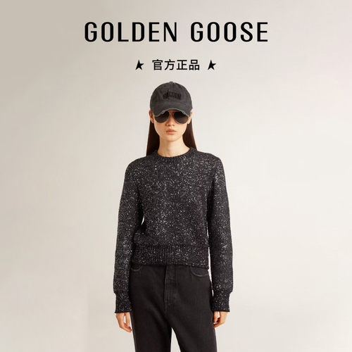 Golden Goose女装JOURNEY黑色亮片针织衫GGDB